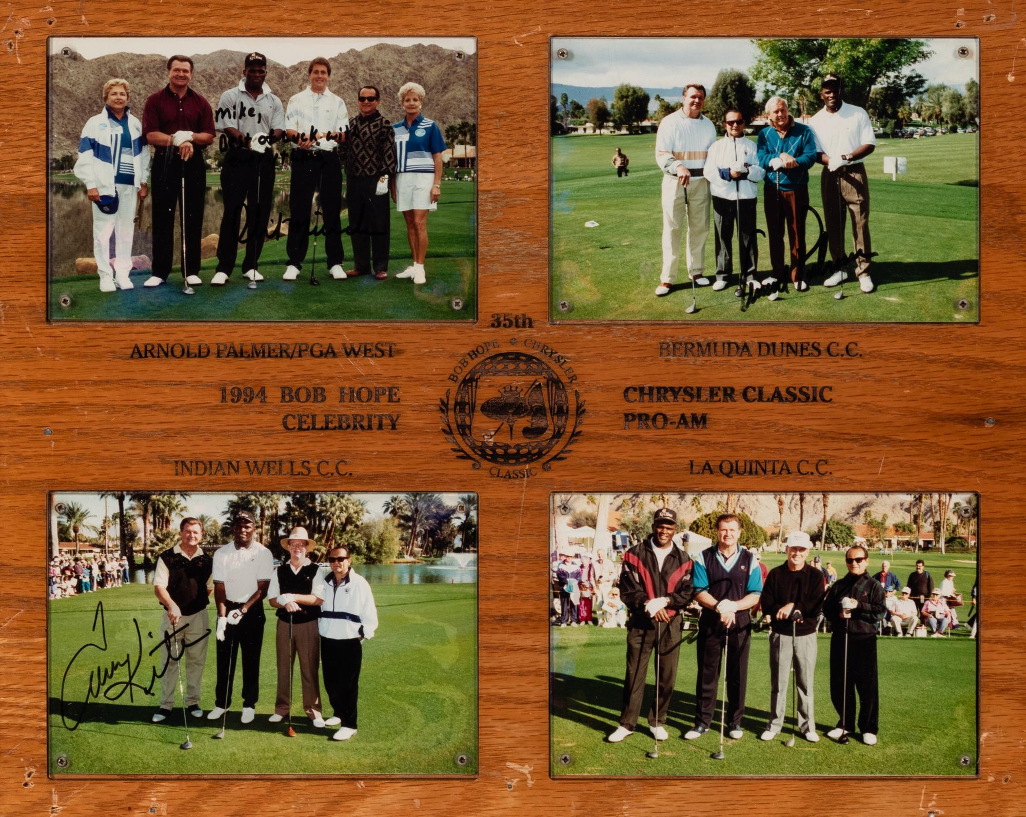 A Bob Hope Chrysler Classic Pro Am Signed Autograph Plaque Formerly Displayed at Mike Ditka’s Restaurant