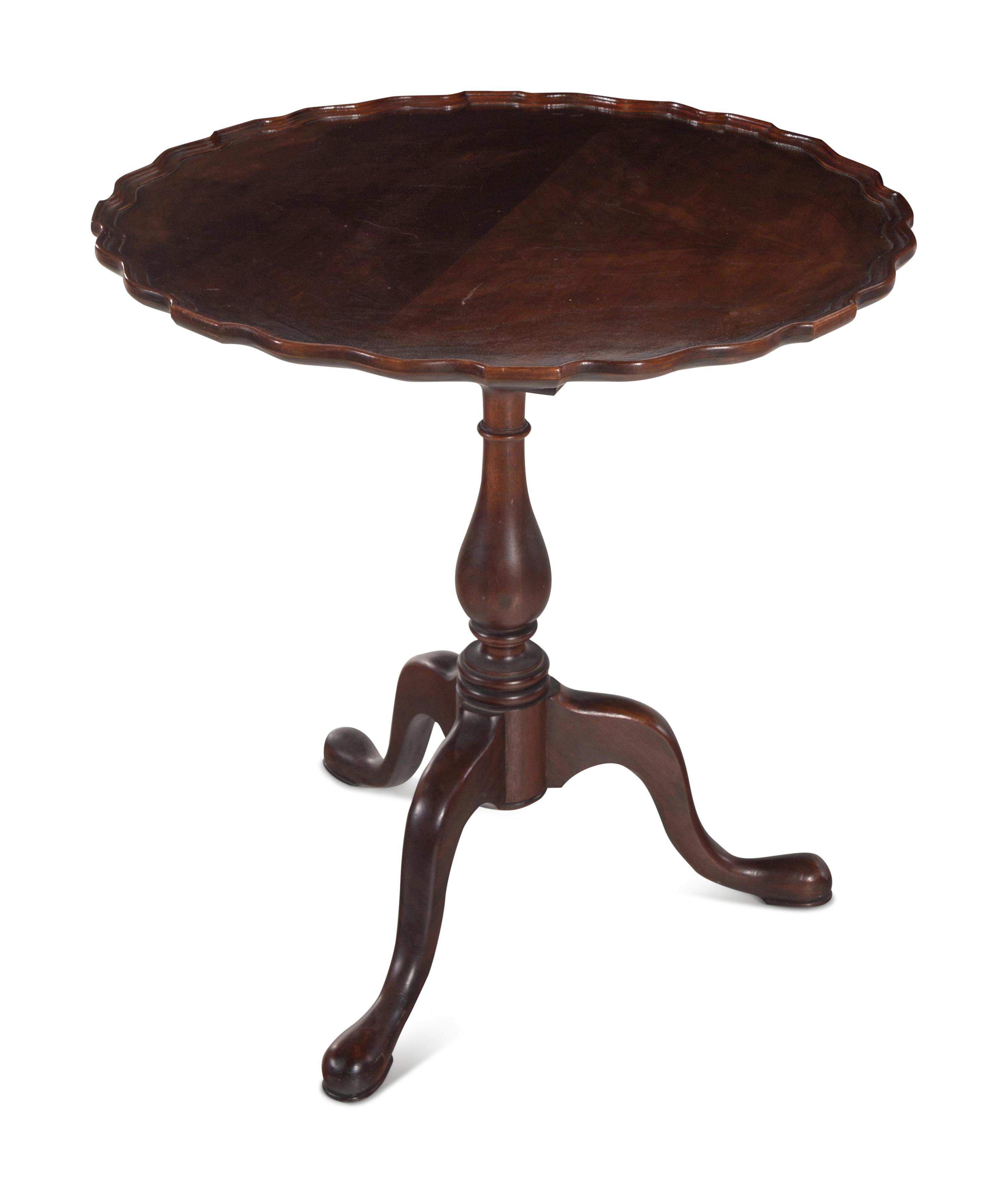 A Queen Anne Style Walnut Tilt-Top Tea Table