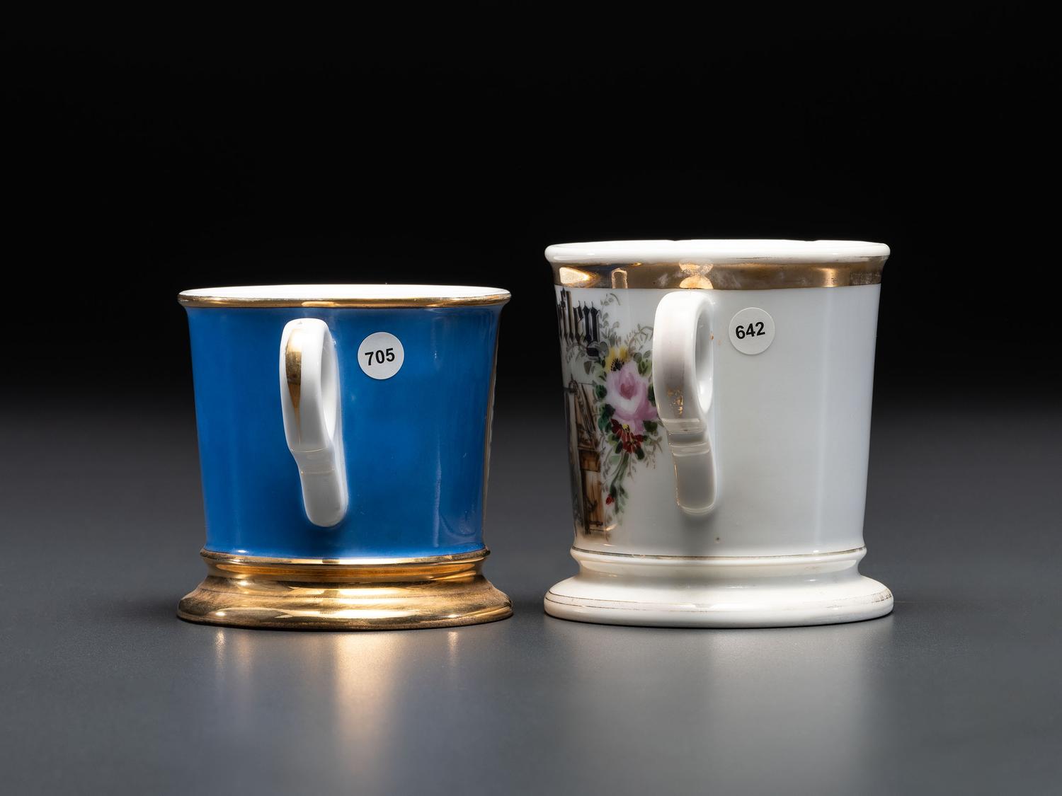Two Tradesman's Porcelain Occupational Shaving Mugs
