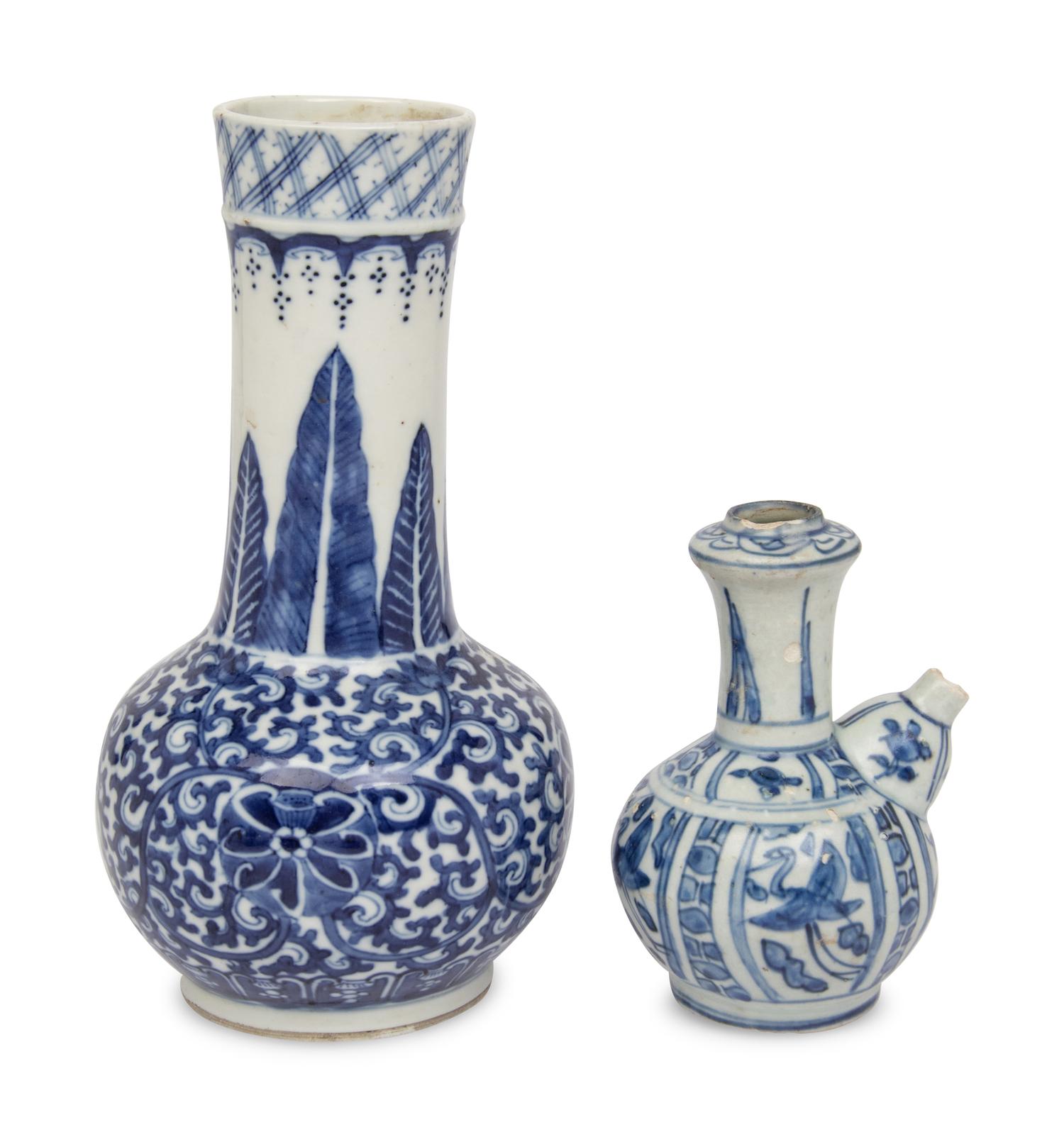 Two Chinese Blue and White Porcelain Vessels