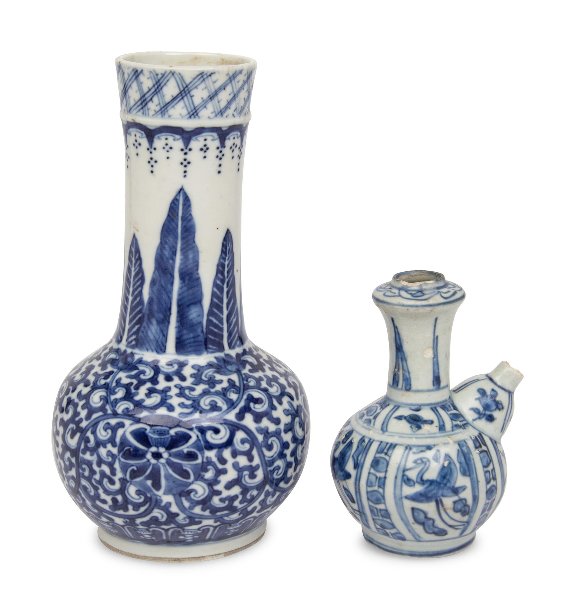 Two Chinese Blue and White Porcelain Vessels