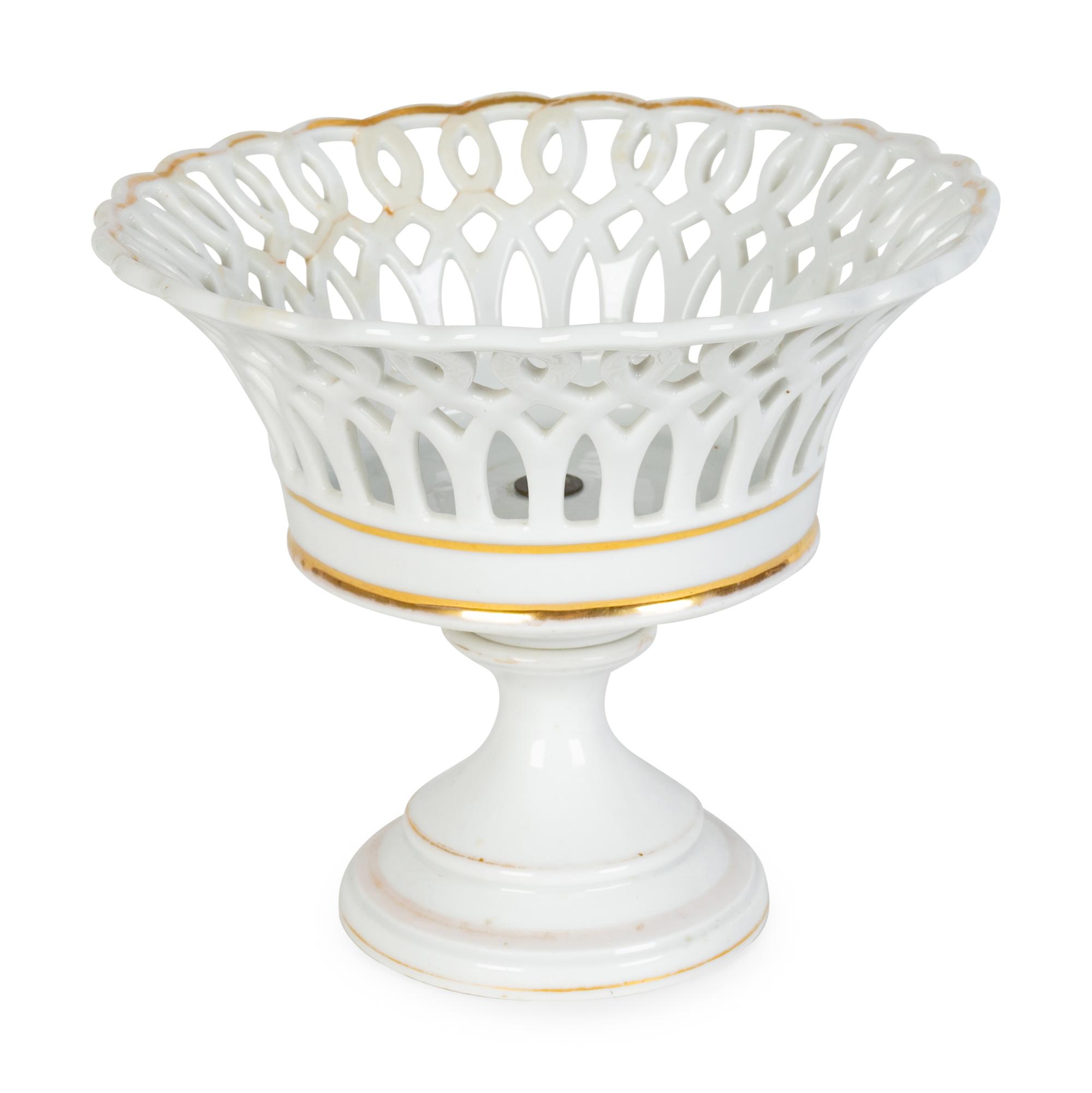 A Paris Parcel-Gilt Reticulated Porcelain Fruit Bowl — 19TH/20TH CENTURY