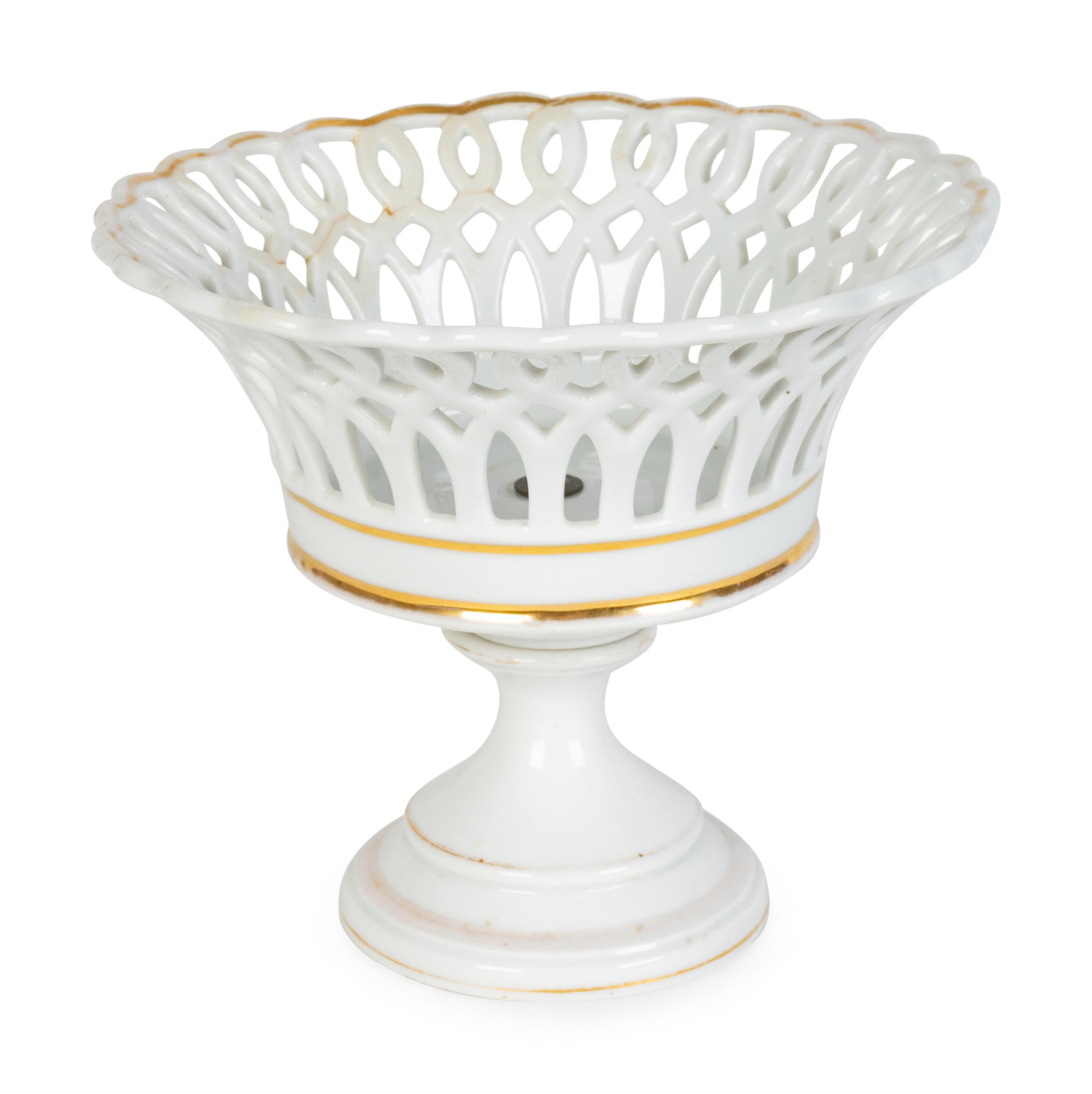 A Paris Parcel-Gilt Reticulated Porcelain Fruit Bowl — 19TH/20TH CENTURY