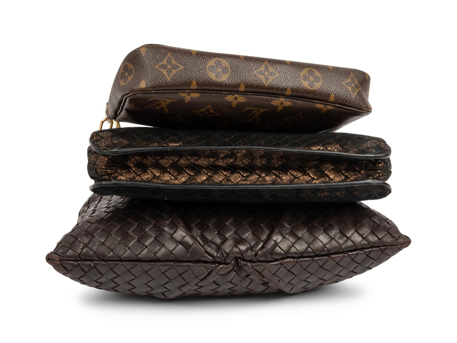 Three Designer Bags: Two Bottega Veneta, One Louis Vuitton, 1980-90s