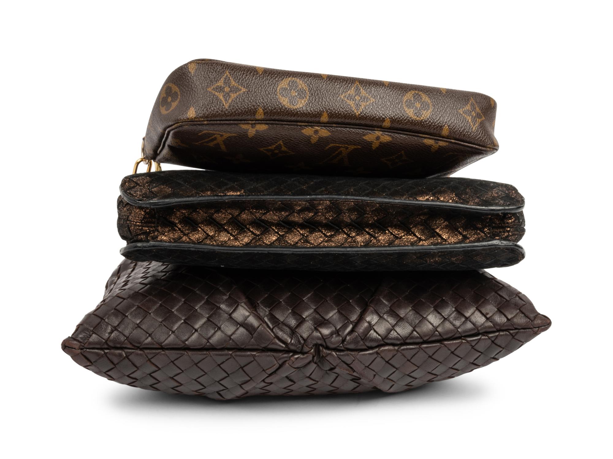 Three Designer Bags: Two Bottega Veneta, One Louis Vuitton, 1980-90s