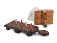 Two Carved Wood Game Elements