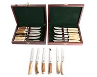 A Group of Antler Handled Knives Length of knives 8 3/4 inches.