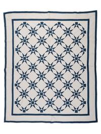 Two Blue and White Pieced Quilts