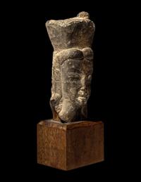 A Chinese Carved Greystone Fragment of a Bodhisattva from Longmen Grottoes