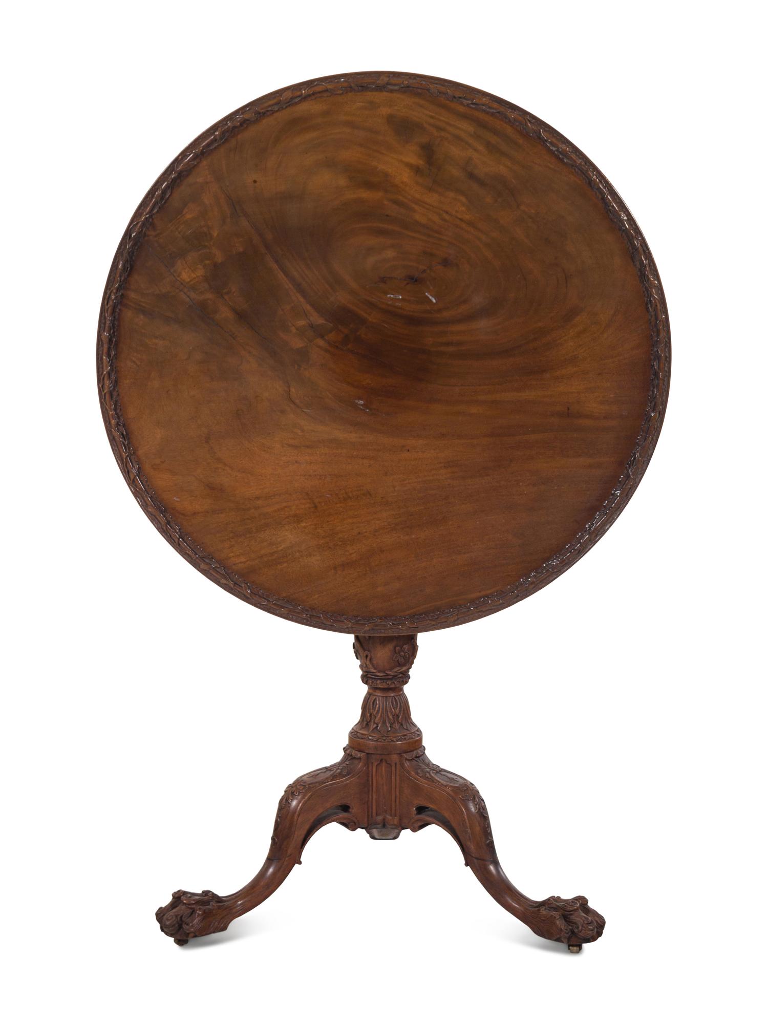 A George I Style Mahogany Tilt-Top Tea Table