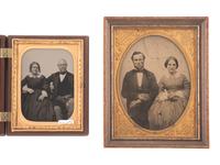 [EARLY PHOTOG]. 17 cased images of husbands and wives, incl. work by SILAS SELLECK, San Francisco.