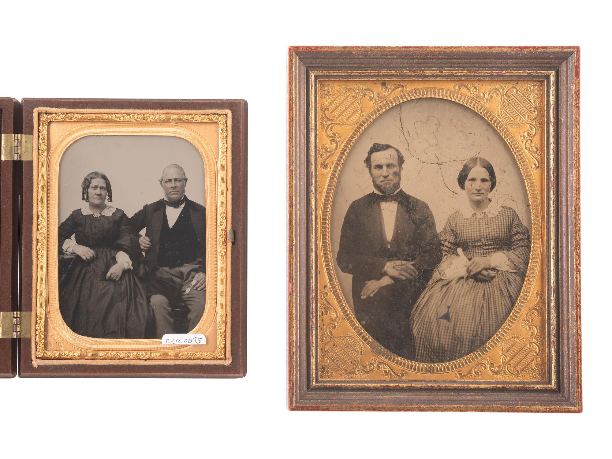[EARLY PHOTOG]. 17 cased images of husbands and wives, incl. work by SILAS SELLECK, San Francisco.