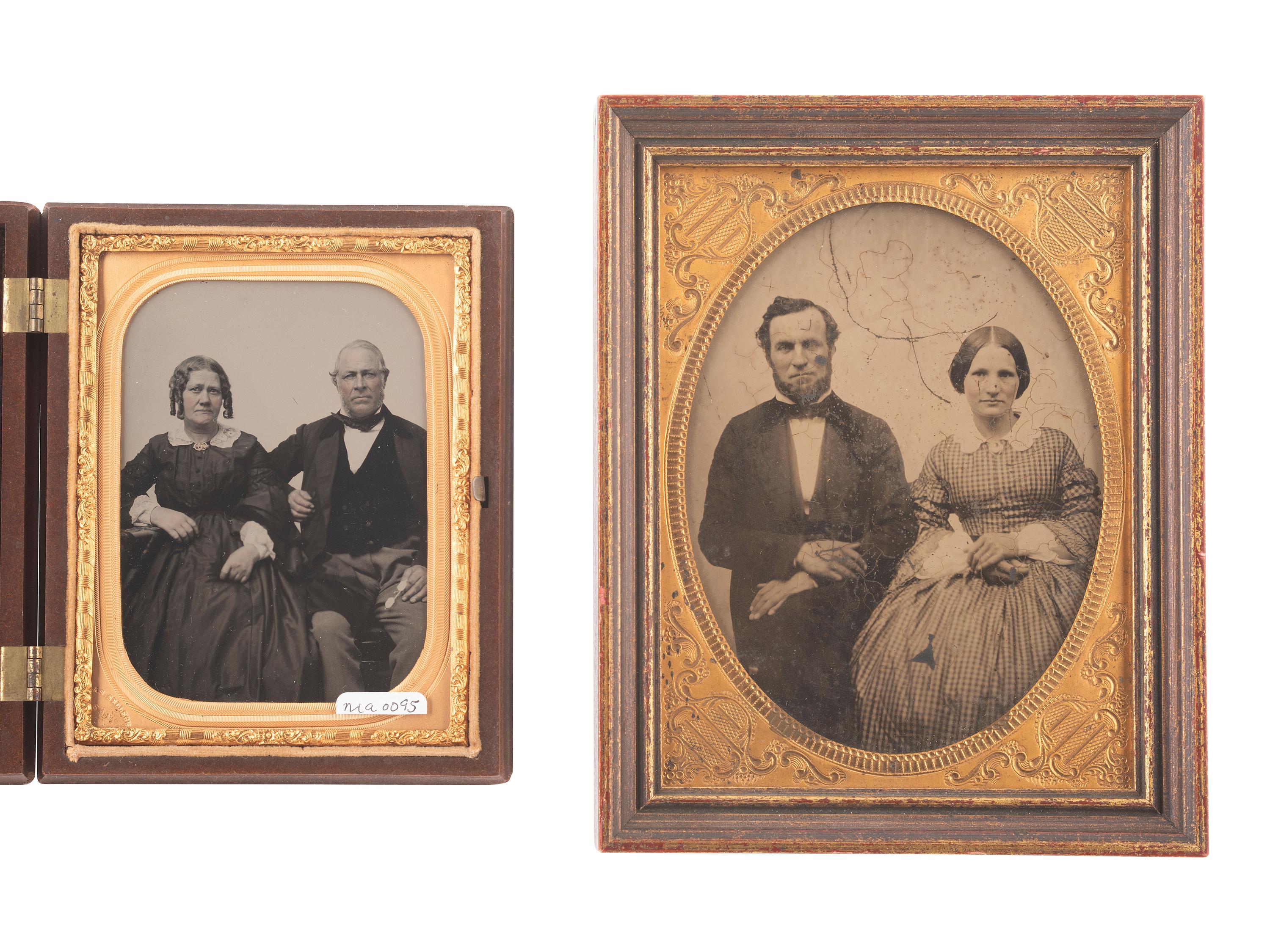 [EARLY PHOTOG]. 17 cased images of husbands and wives, incl. work by SILAS SELLECK, San Francisco.