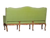 A French Provincial Carved Fruitwood Upholstered High-Back Sofa