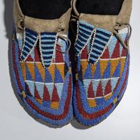 Apsáalooke [Crow] or Hidatsa Beaded Hide Moccasins