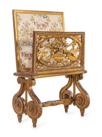 A Louis XVI Style Giltwood Folio Stand