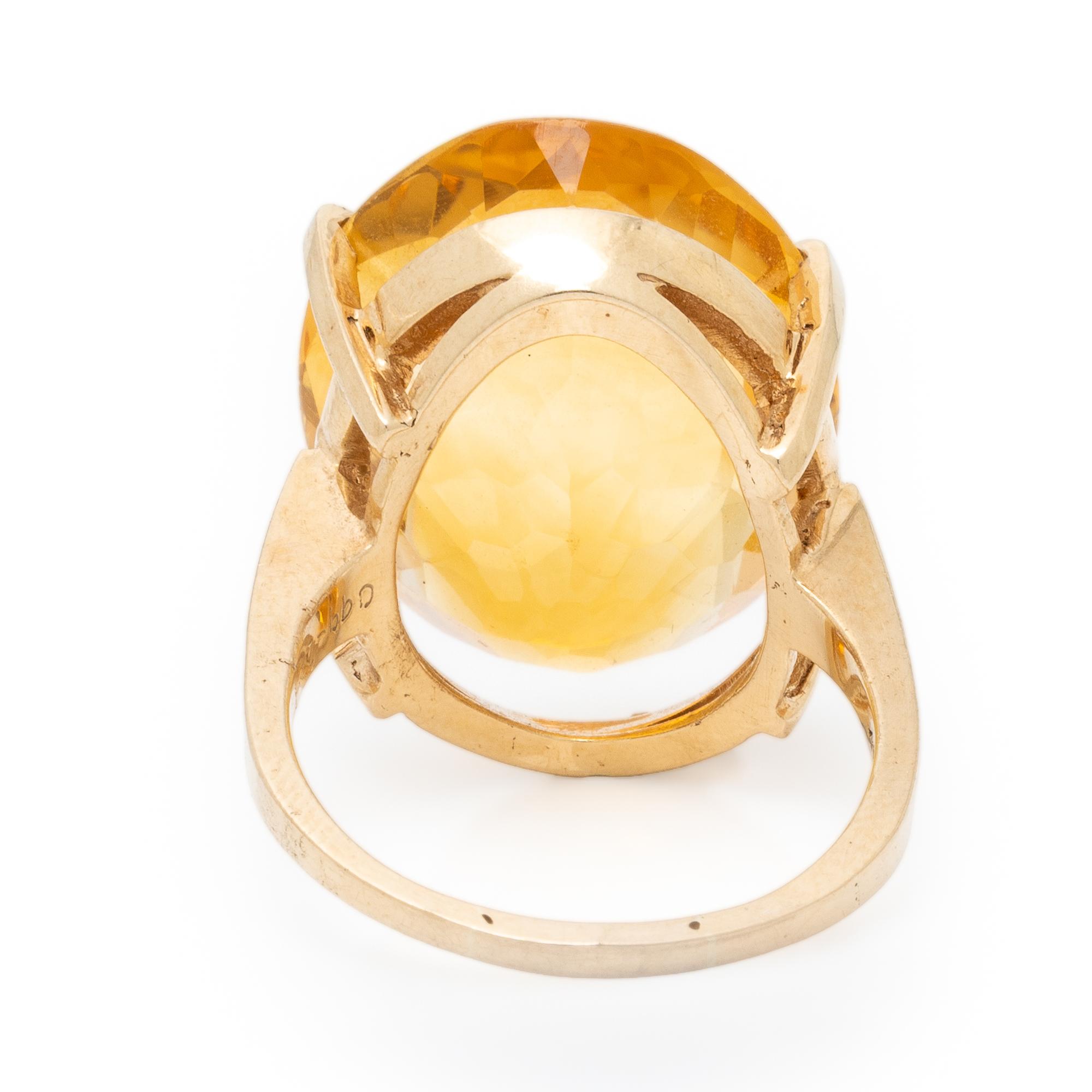 Yellow Gold and Citrine Ring and Earrings