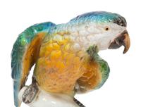 A Pair of Italian Glazed Terracotta Macaws