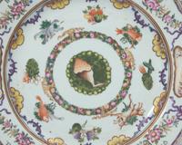 A rare and important group of nine Chinese Export porcelain tablewares from the "Saldanha Dinner Service," late 18th century