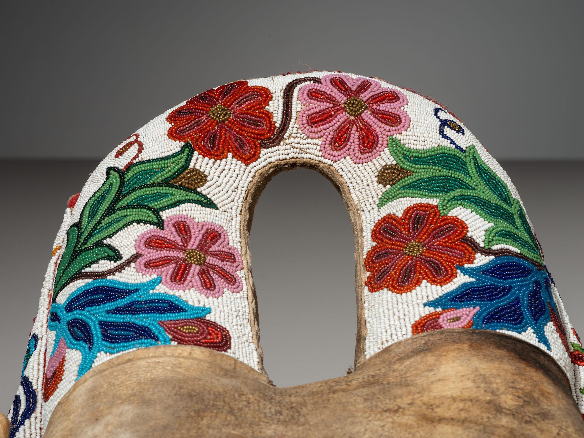 Plains Cree Beaded Hide Saddle Pad