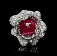 A Platinum, Ruby and Diamond Pendant/Brooch, 12.70 dwts.