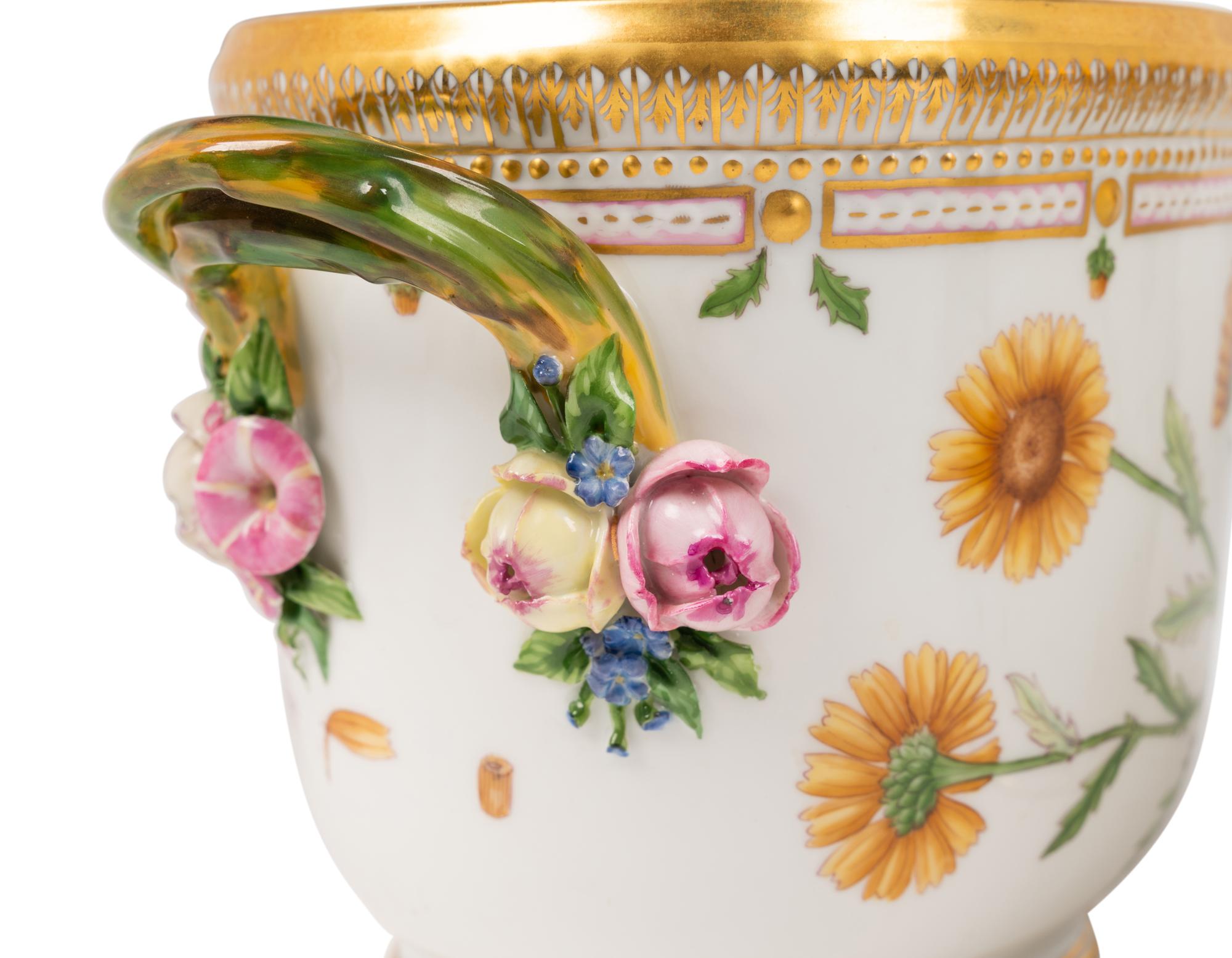 A Pair of Royal Copenhagen Flora Danica Porcelain Jardinières