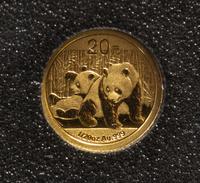 A Group of Five China Mint 2010 20 Yuan Gold Panda 1/20 Ounce Rounds