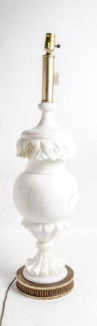 An Italian Marble Lamp Height of marble 23 1/2 inches. — MID 20TH CENTURY