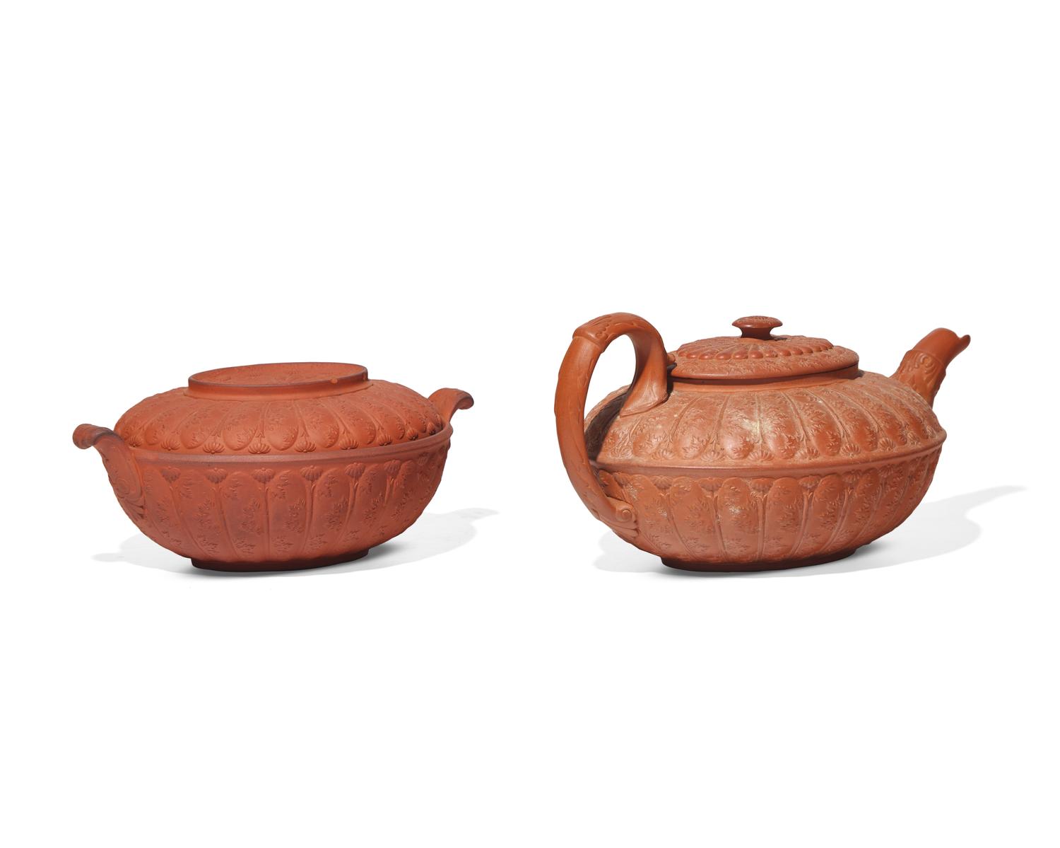 Two Wedgwood Rosso Antico Table Articles