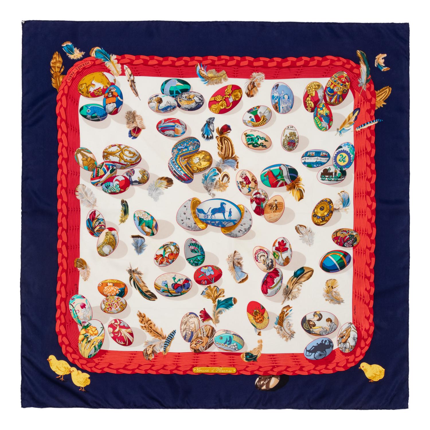 Two Hermès 90cm Silk Scarf, Carré