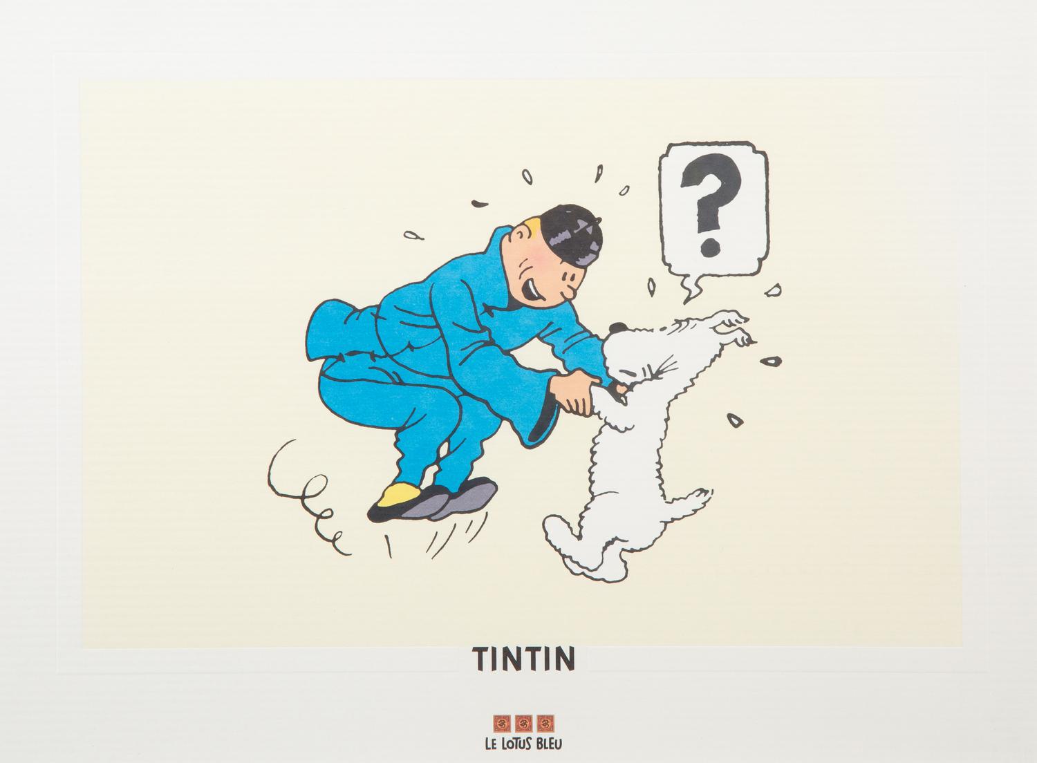 Two Lithographs from Les Adventures de Tintin, Le Lotus Bleu