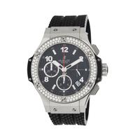 HUBLOT, 'BIG BANG' STAINLESS STEEL CHRONOGRAPH WATCH WITH DATE AND DIAMOND BEZEL