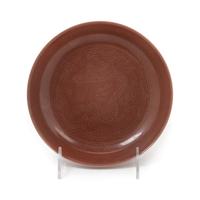 A Café-Au-Lait Glazed Porcelain 'Dragon' Plate