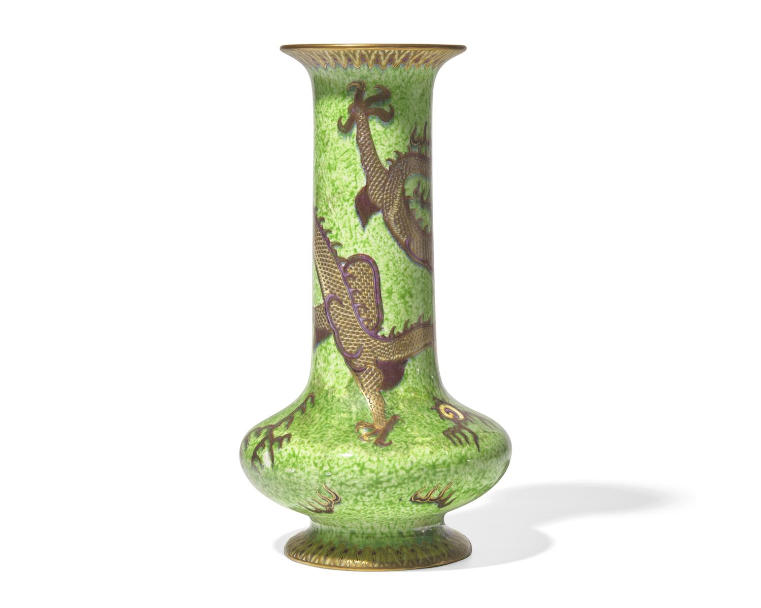 A Wedgwood Lustreware 'Dragon' Bottle Vase