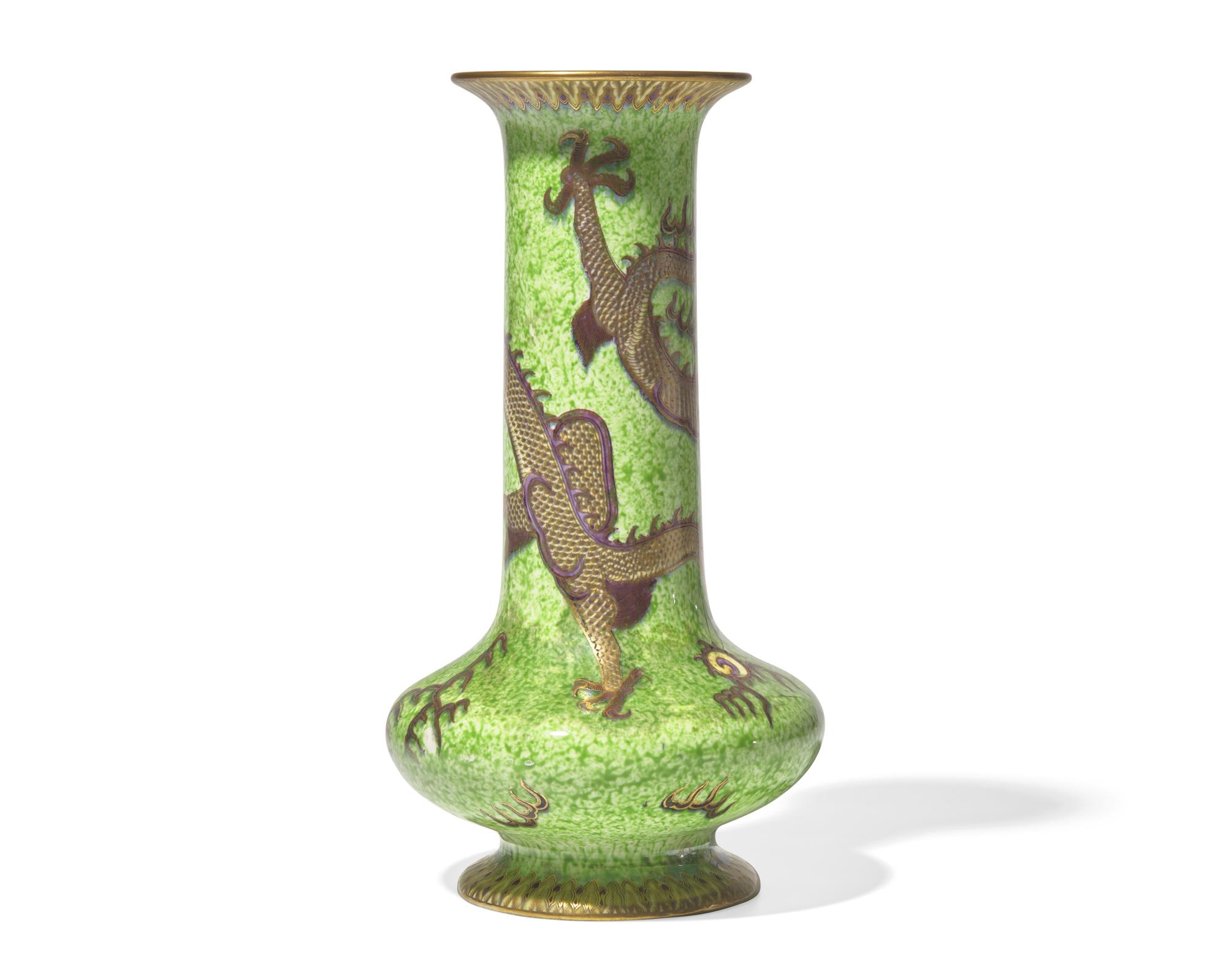 A Wedgwood Lustreware 'Dragon' Bottle Vase