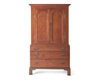 A Federal Walnut Linen Press, New York or New Jersey, Circa 1800