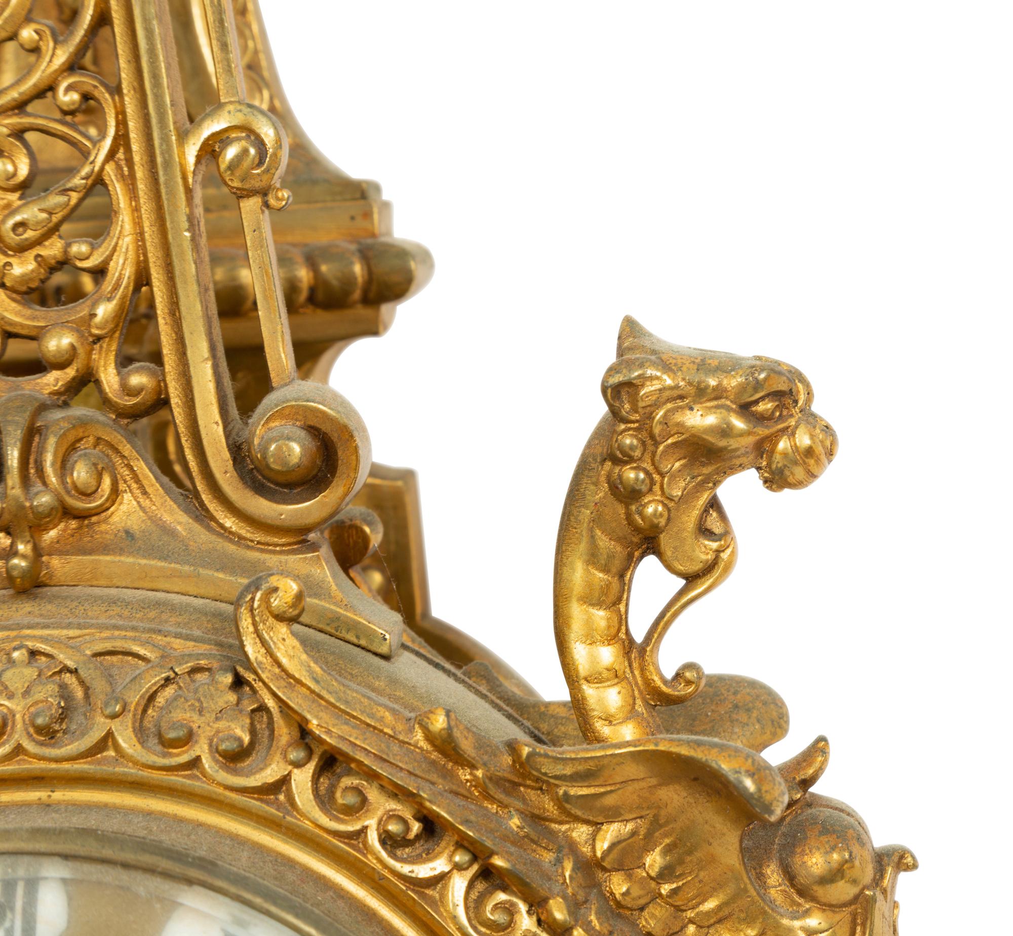 A Napoleon III Gilt Bronze Cartel Clock by Perrin, Paris