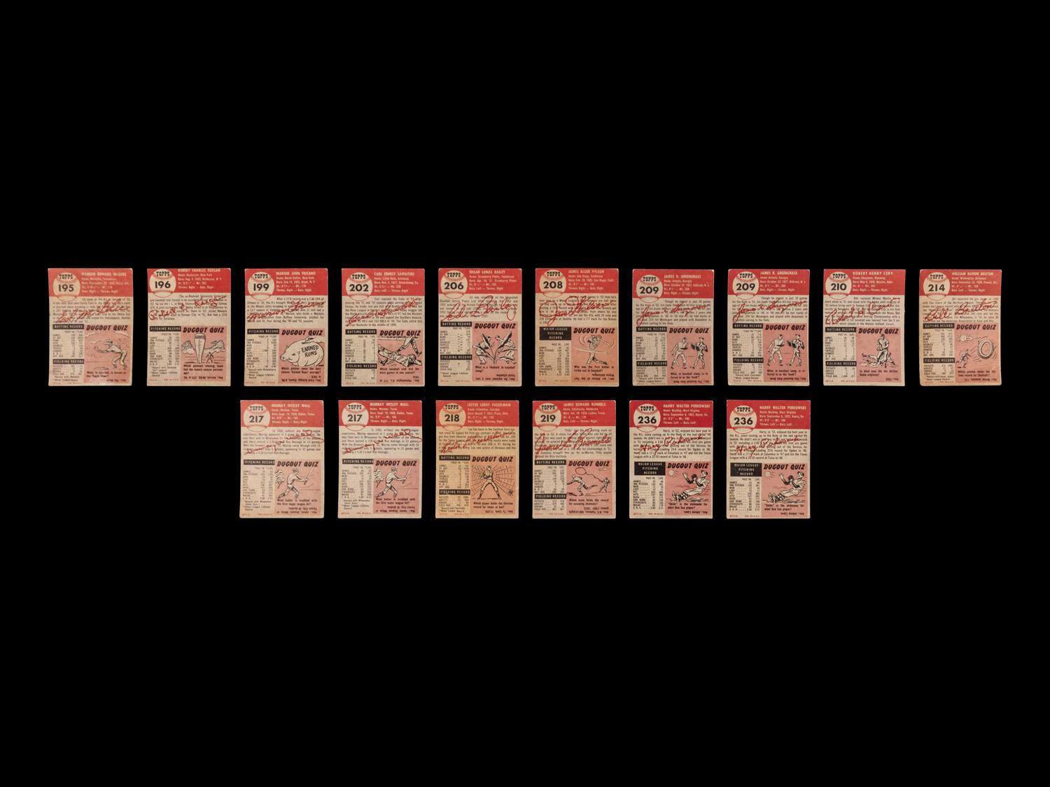 A Collection of 1953 Topps Baseball Cards