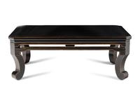 A Contemporary Black Lacquered and Parcel Gilt Low Table