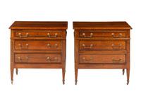 A Pair of Directoire Style Walnut Small Commodes