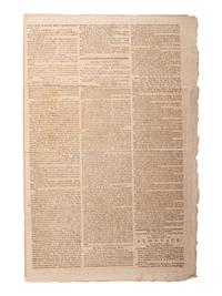 [REVOLUTIONARY WAR]. Thomas' Massachusetts Spy . Vol. V, No. 249. Worcester, MA, 1 December 1775.