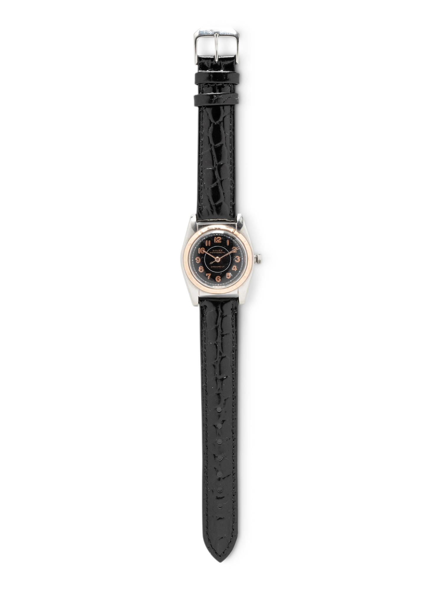 ROLEX, REF. 5011 STAINLESS STEEL AND ROSE GOLD 'OYSTER PERPETUAL BUBBLEBACK' WATCH
