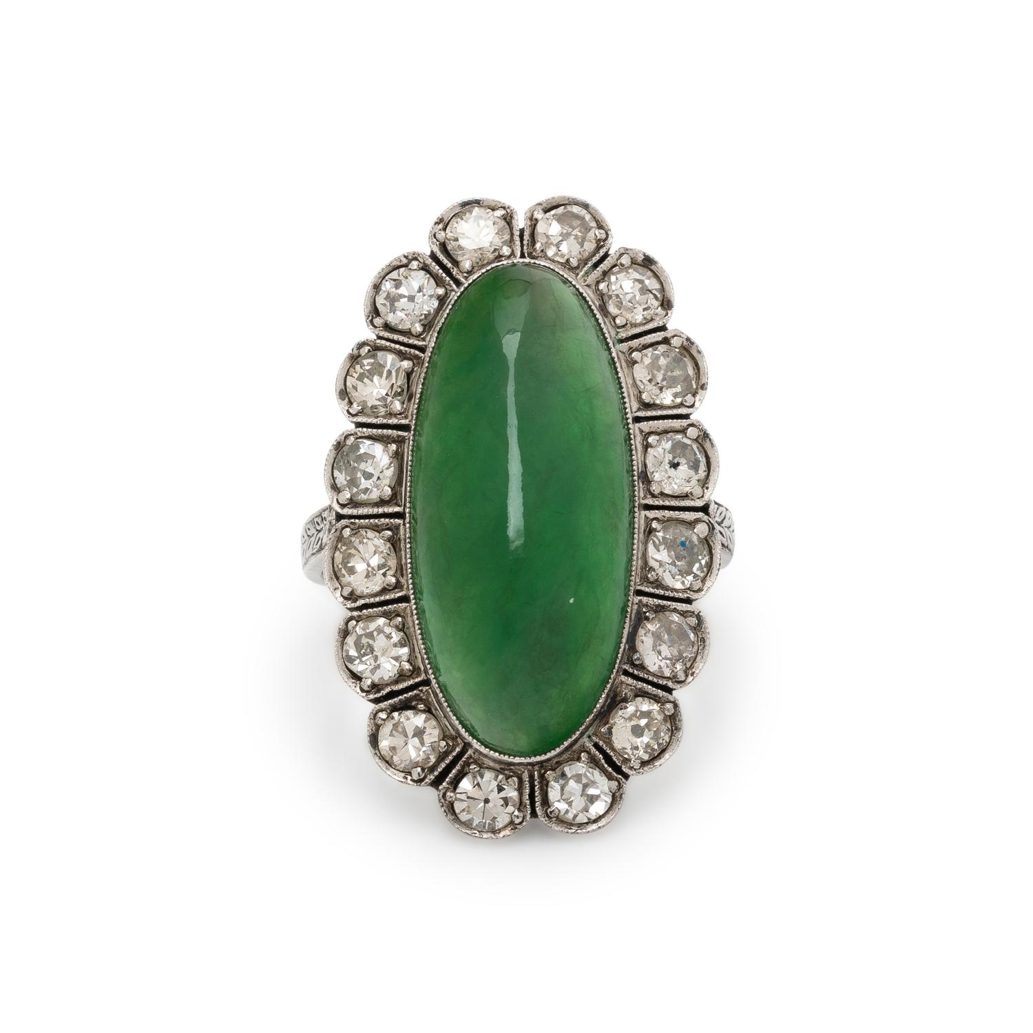 JADE AND DIAMOND RING