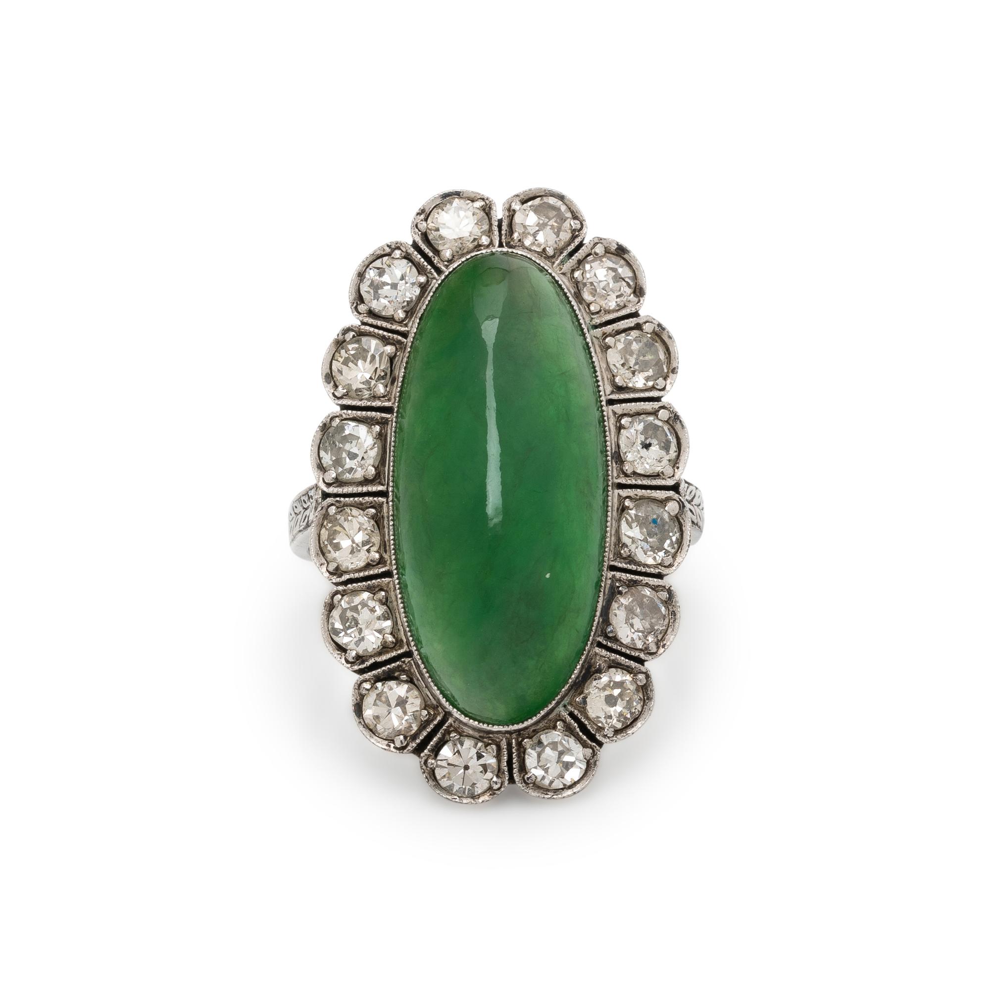 JADE AND DIAMOND RING
