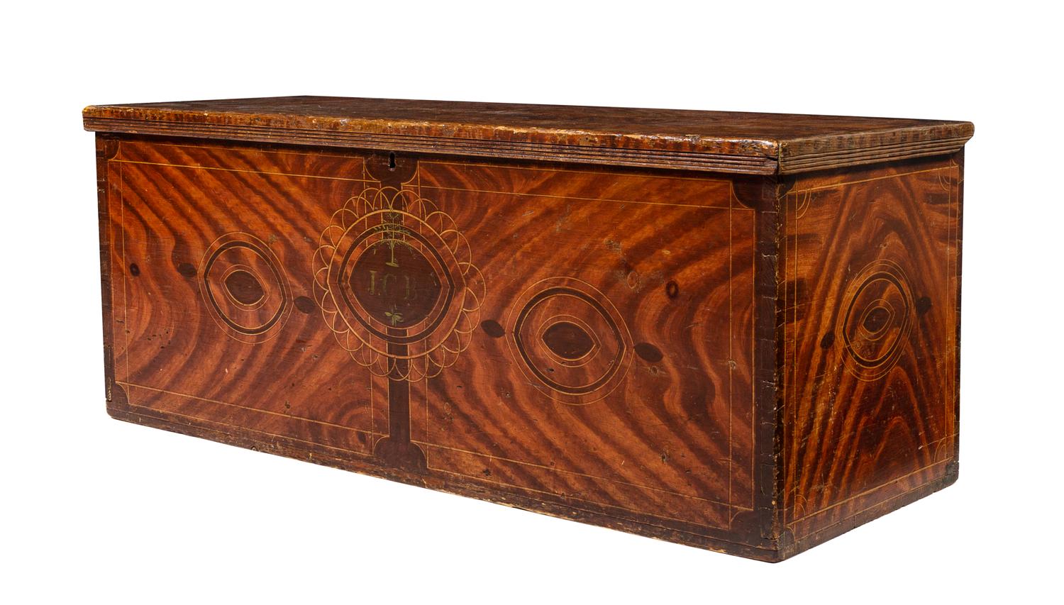 A Federal Grain-Painted Pine Blanket Chest