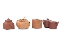 Four Chinese Yixing Zisha Pottery Teapots