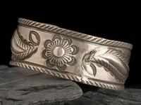 Navajo Stamped and Chiseled Ingot Cuff Bracelet