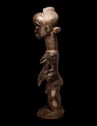 A Bena Lulua Wood Standing Female Figure