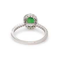 TSAVORITE GARNET AND DIAMOND RING