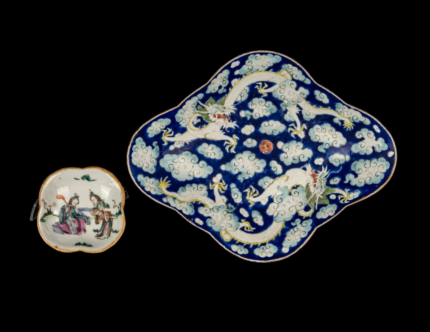 Three Chinese Famille Rose Porcelain Articles